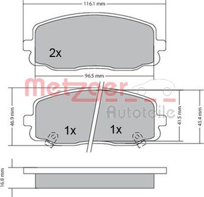 Metzger 1170108 - Kit pastiglie freno, Freno a disco autozon.pro