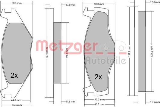 Metzger 1170103 - Kit pastiglie freno, Freno a disco autozon.pro