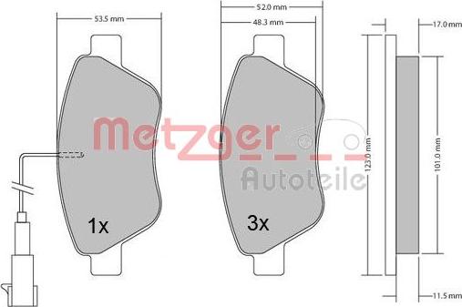 Metzger 1170102 - Kit pastiglie freno, Freno a disco autozon.pro