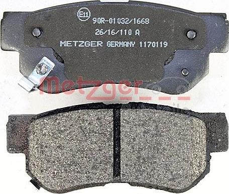 Metzger 1170119 - Kit pastiglie freno, Freno a disco autozon.pro