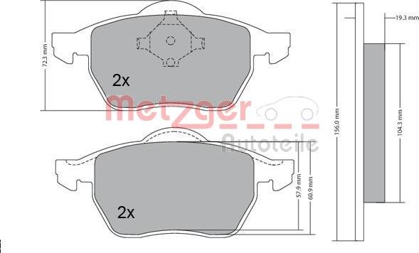 Metzger 1170114 - Kit pastiglie freno, Freno a disco autozon.pro