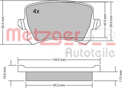 Metzger 1170116 - Kit pastiglie freno, Freno a disco autozon.pro