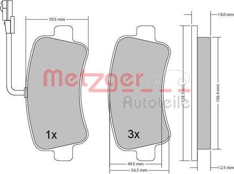 Metzger 1170111 - Kit pastiglie freno, Freno a disco autozon.pro