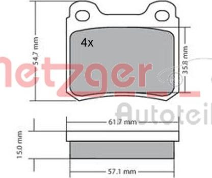 Metzger 1170112 - Kit pastiglie freno, Freno a disco autozon.pro