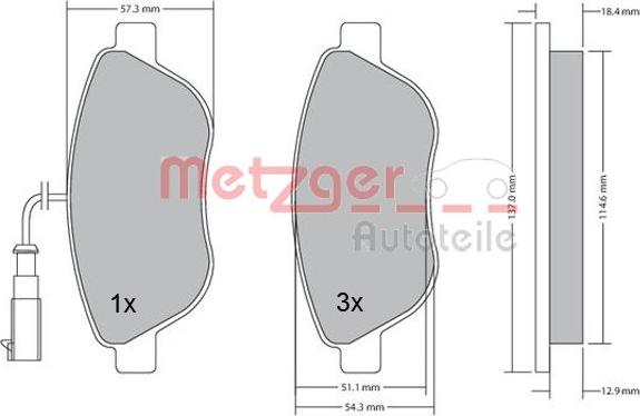 Metzger 1170185 - Kit pastiglie freno, Freno a disco autozon.pro