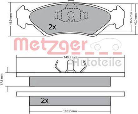 Metzger 1170181 - Kit pastiglie freno, Freno a disco autozon.pro