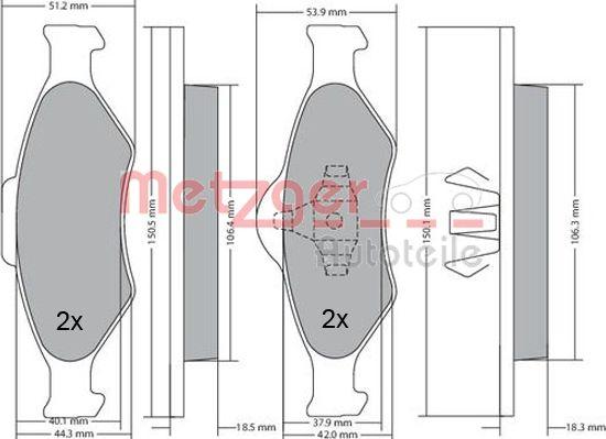 Metzger 1170188 - Kit pastiglie freno, Freno a disco autozon.pro