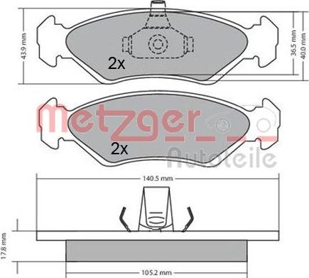 Metzger 1170182 - Kit pastiglie freno, Freno a disco autozon.pro