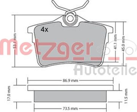 Metzger 1170139 - Kit pastiglie freno, Freno a disco autozon.pro