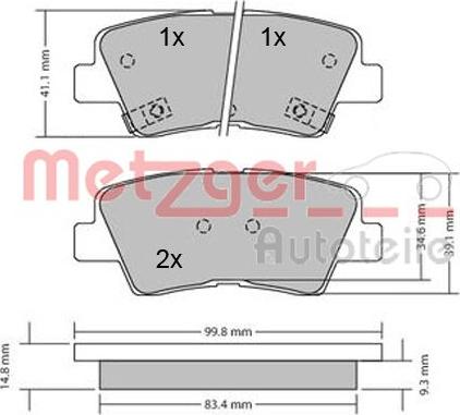 Metzger 1170134 - Kit pastiglie freno, Freno a disco autozon.pro