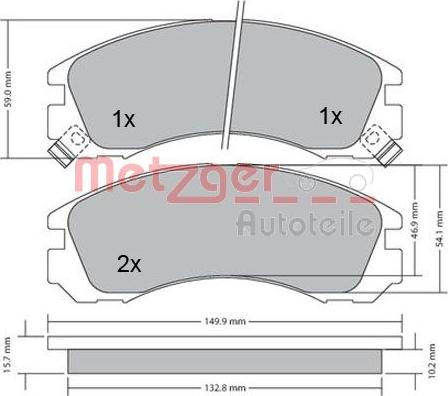 Metzger 1170135 - Kit pastiglie freno, Freno a disco autozon.pro