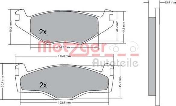 Metzger 1170136 - Kit pastiglie freno, Freno a disco autozon.pro