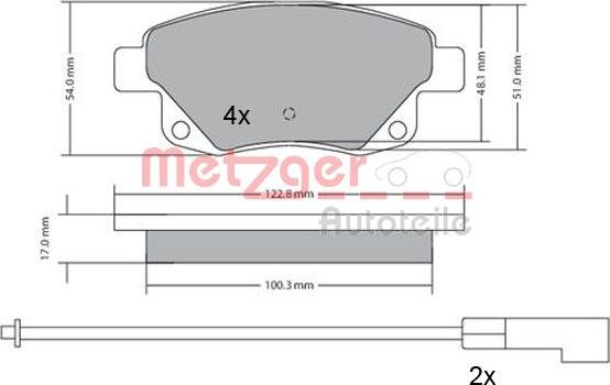 Metzger 1170138 - Kit pastiglie freno, Freno a disco autozon.pro