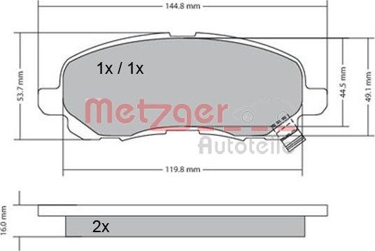 Metzger 1170133 - Kit pastiglie freno, Freno a disco autozon.pro