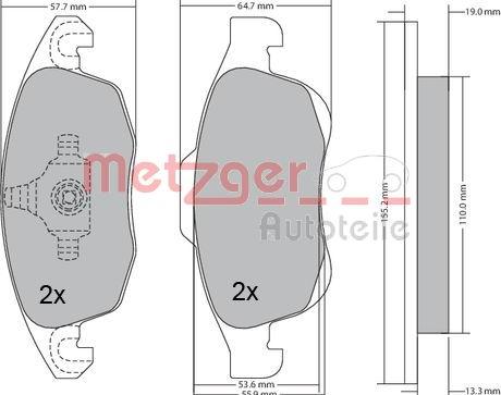 Metzger 1170129 - Kit pastiglie freno, Freno a disco autozon.pro