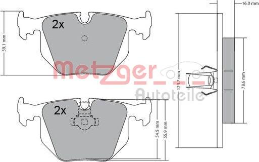 Metzger 1170121 - Kit pastiglie freno, Freno a disco autozon.pro