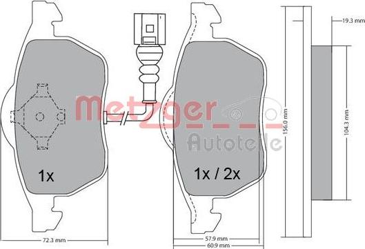 Metzger 1170122 - Kit pastiglie freno, Freno a disco autozon.pro