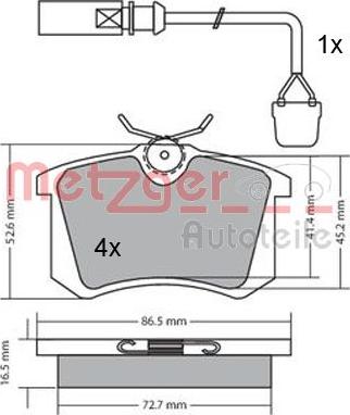 Metzger 1170174 - Kit pastiglie freno, Freno a disco autozon.pro