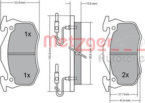 Metzger 1170176 - Kit pastiglie freno, Freno a disco autozon.pro