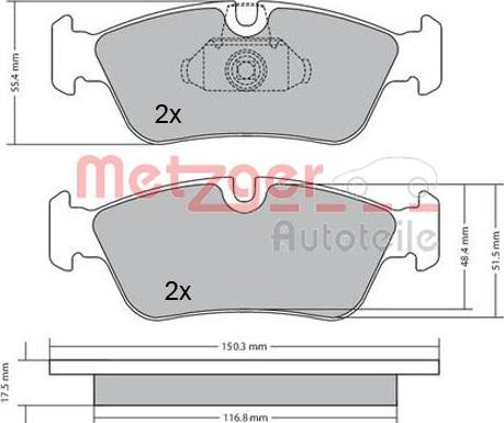 Metzger 1170177 - Kit pastiglie freno, Freno a disco autozon.pro