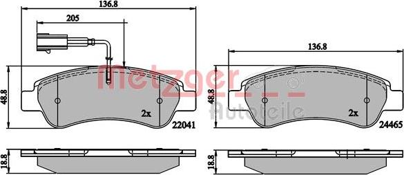 Metzger 1170899 - Kit pastiglie freno, Freno a disco autozon.pro