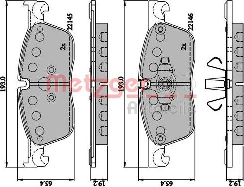 Metzger 1170893 - Kit pastiglie freno, Freno a disco autozon.pro