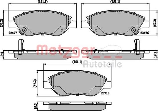 Metzger 1170897 - Kit pastiglie freno, Freno a disco autozon.pro