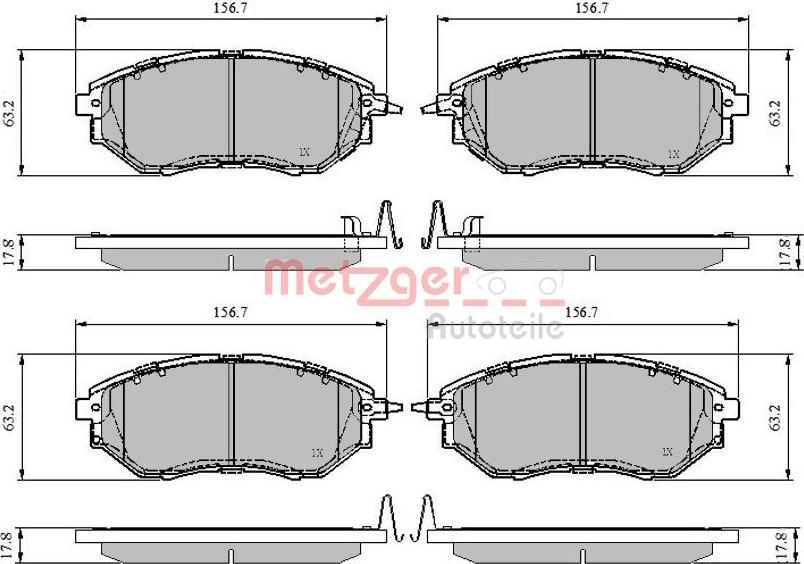 Metzger 1170841 - Kit pastiglie freno, Freno a disco autozon.pro