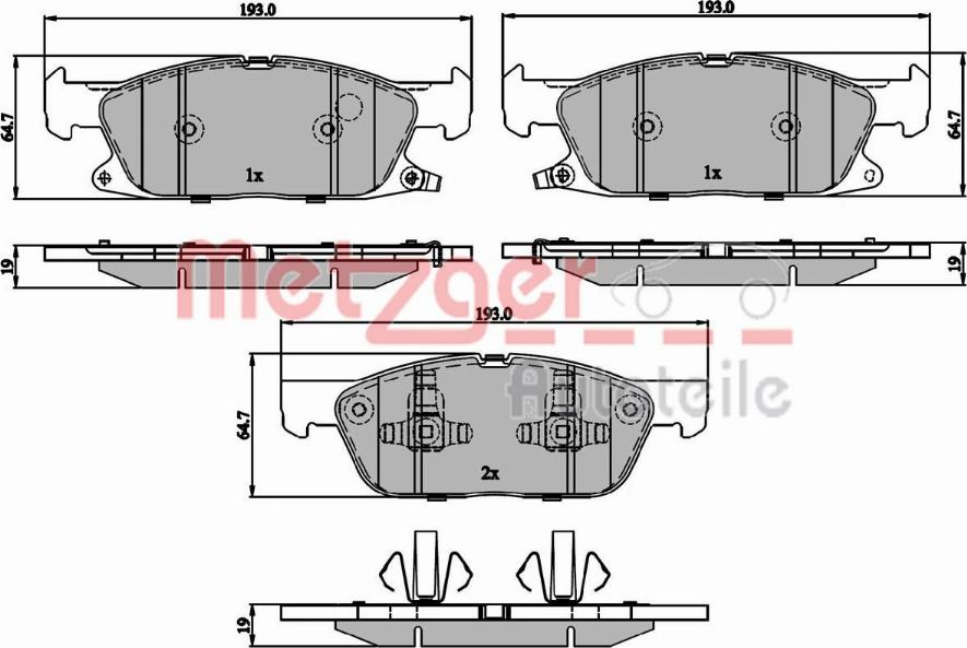 Metzger 1170848 - Kit pastiglie freno, Freno a disco autozon.pro