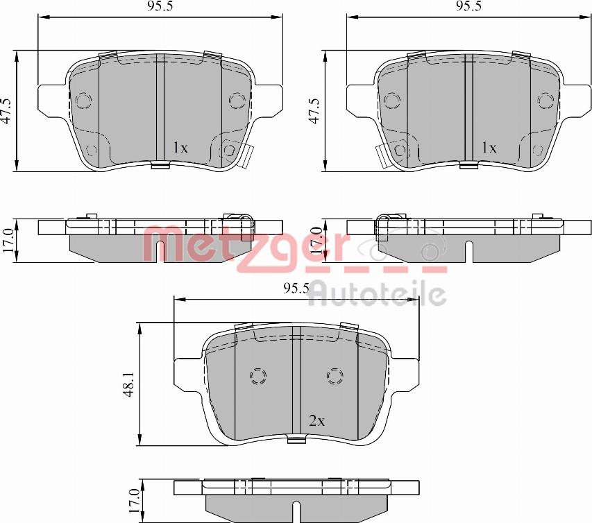 Metzger 1170842 - Kit pastiglie freno, Freno a disco autozon.pro