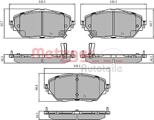 Metzger 1170854 - Kit pastiglie freno, Freno a disco autozon.pro