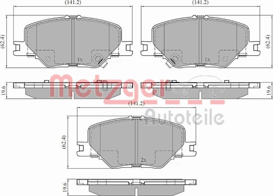 Metzger 1170855 - Kit pastiglie freno, Freno a disco autozon.pro