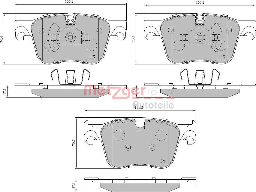 Metzger 1170850 - Kit pastiglie freno, Freno a disco autozon.pro