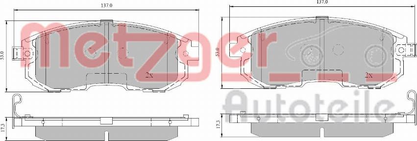 Metzger 1170851 - Kit pastiglie freno, Freno a disco autozon.pro