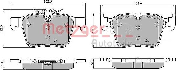 Metzger 1170858 - Kit pastiglie freno, Freno a disco autozon.pro