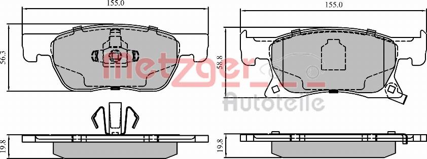 Metzger 1170857 - Kit pastiglie freno, Freno a disco autozon.pro