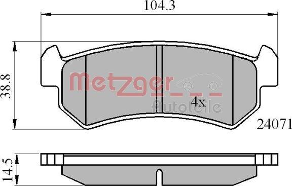 Metzger 1170869 - Kit pastiglie freno, Freno a disco autozon.pro