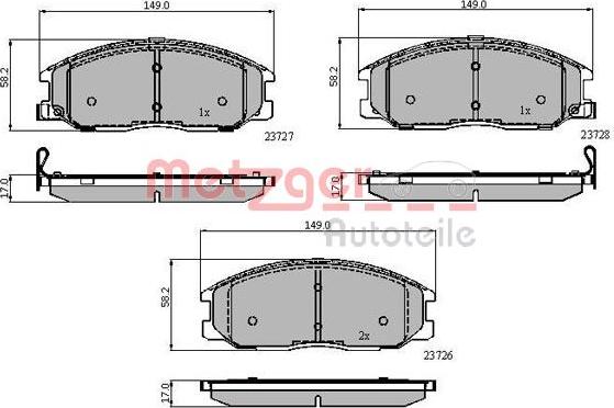 Metzger 1170865 - Kit pastiglie freno, Freno a disco autozon.pro