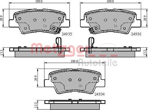 Metzger 1170863 - Kit pastiglie freno, Freno a disco autozon.pro