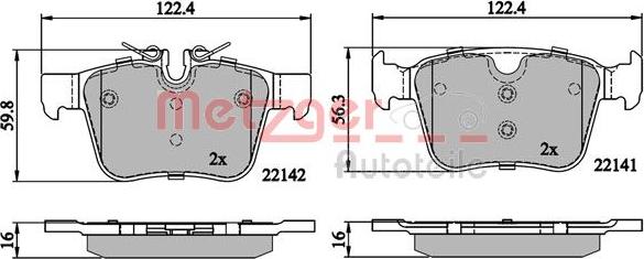 Metzger 1170862 - Kit pastiglie freno, Freno a disco autozon.pro