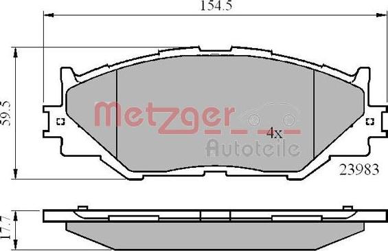 Metzger 1170867 - Kit pastiglie freno, Freno a disco autozon.pro