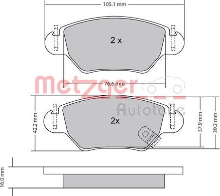 Metzger 1170809 - Kit pastiglie freno, Freno a disco autozon.pro