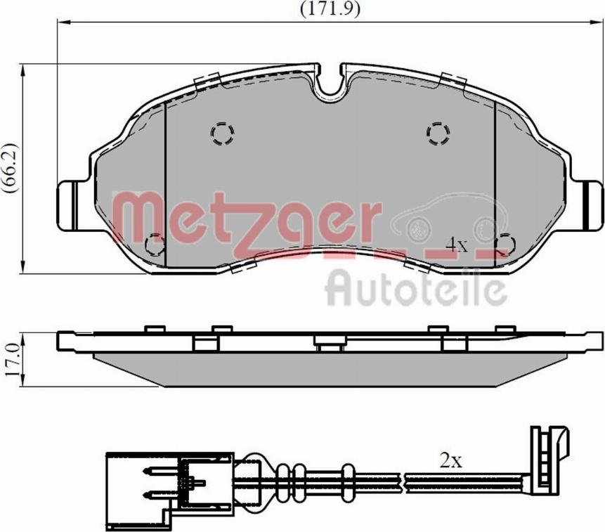 Metzger 1170814 - Kit pastiglie freno, Freno a disco autozon.pro