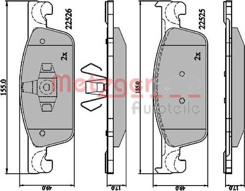 Metzger 1170889 - Kit pastiglie freno, Freno a disco autozon.pro