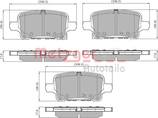 Metzger 1170885 - Kit pastiglie freno, Freno a disco autozon.pro