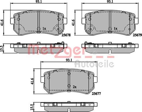 Metzger 1170886 - Kit pastiglie freno, Freno a disco autozon.pro