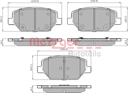 Metzger 1170880 - Kit pastiglie freno, Freno a disco autozon.pro