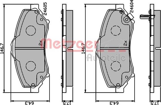 Metzger 1170883 - Kit pastiglie freno, Freno a disco autozon.pro