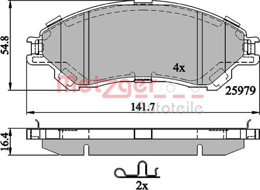 Metzger 1170882 - Kit pastiglie freno, Freno a disco autozon.pro