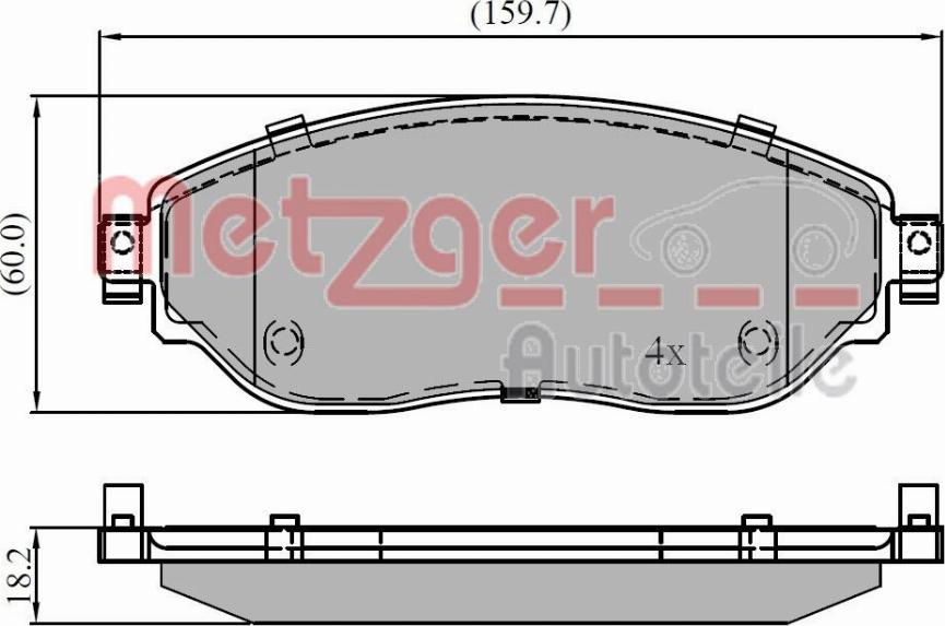 Metzger 1170834 - Kit pastiglie freno, Freno a disco autozon.pro